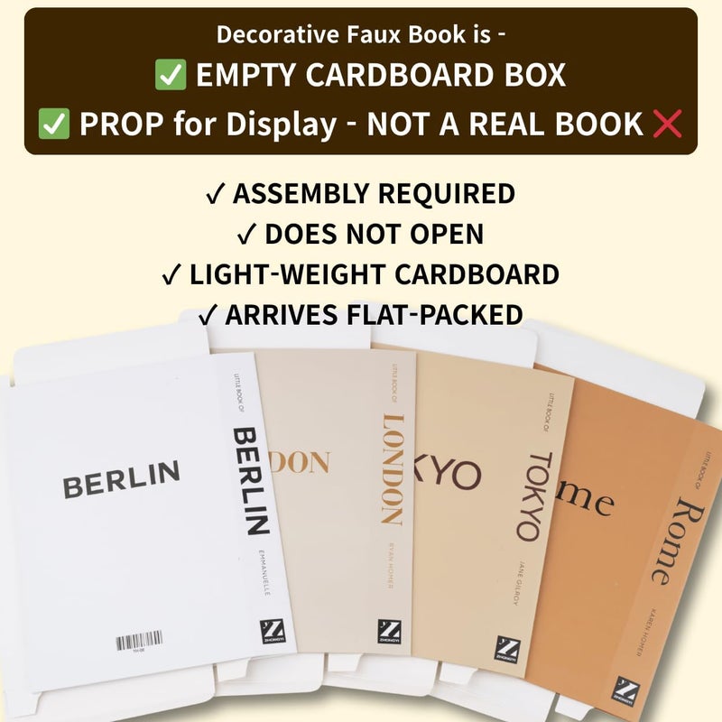 PROBENEX Mocha Medium | 4 PCS Faux Decorative Books for Home Decor | Not Real Books (Cardboard Boxes) | Coffee Table, Shelf Styling & Modern Aesthetic Accent Pieces for Living Room, Office - Image 3